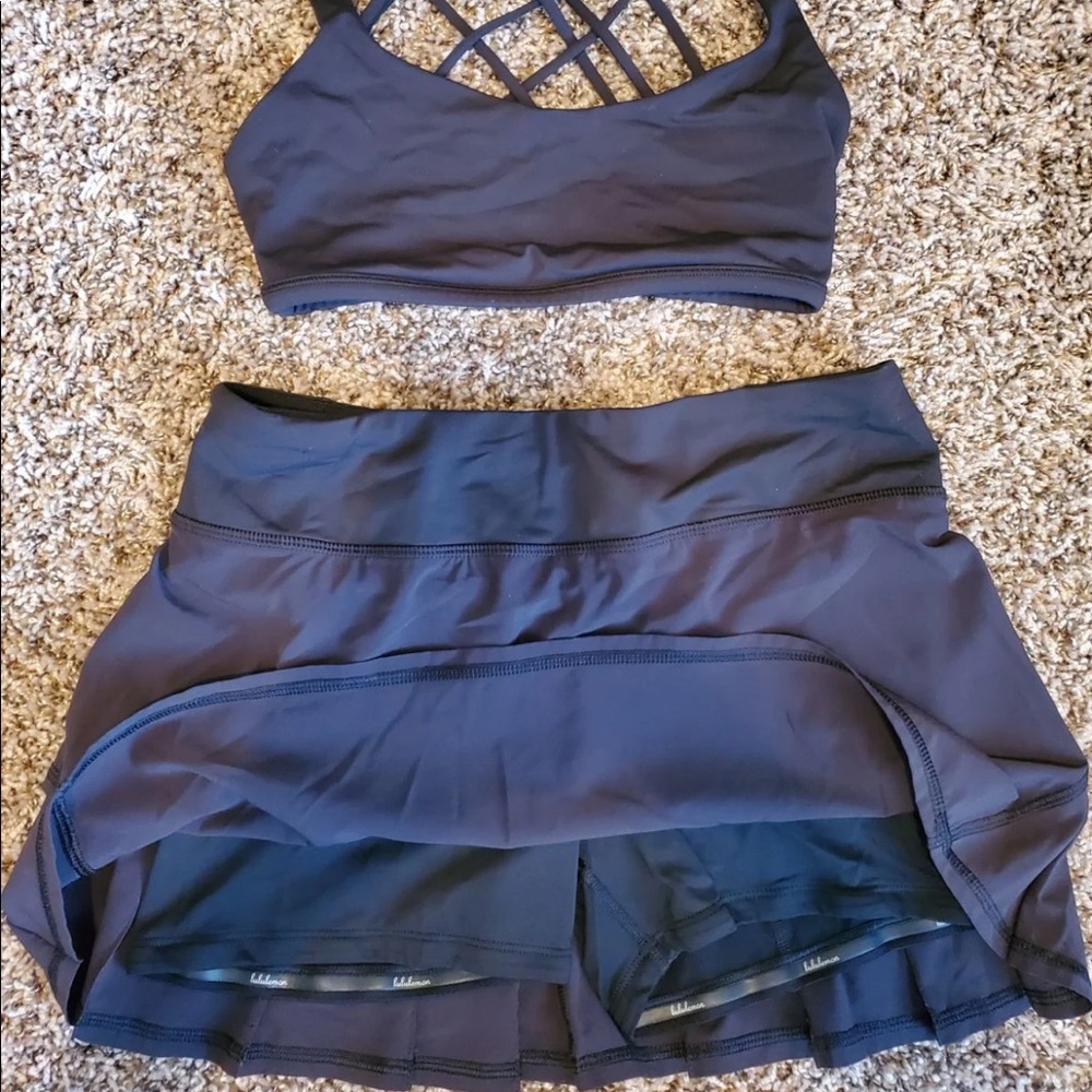 Lululemon size 4 tennis skirt and bra